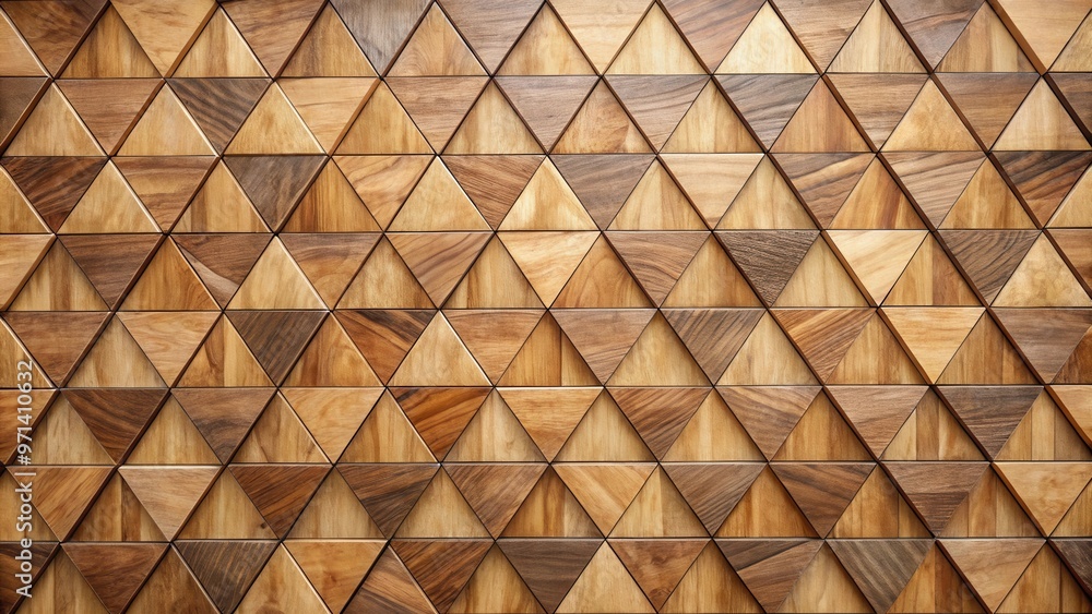 Timber wood wall background with triangular tile wallpaper featuring soft sheen blocks Timber wood wall background with triangular tile wallpaper featuring soft sheen blocks