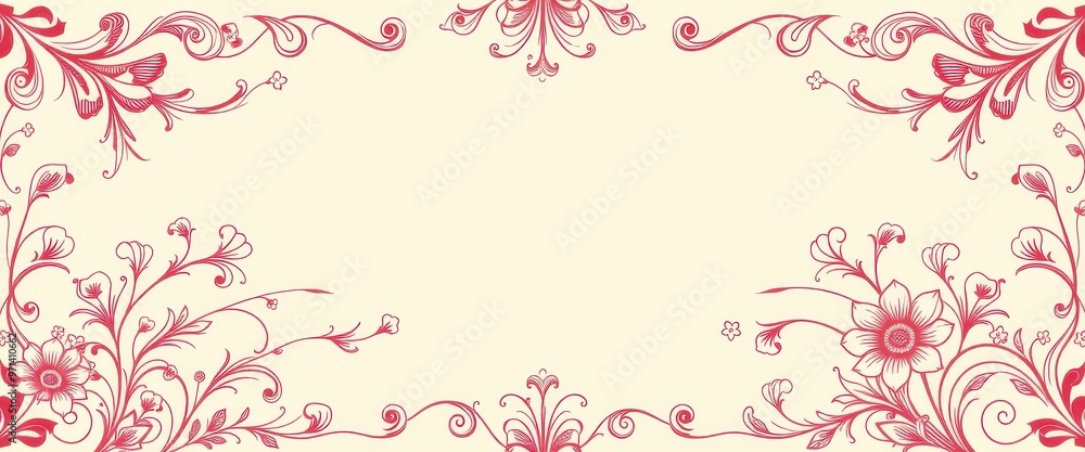 Ornate Floral Border with a Creamy Background Ornate Floral Border with a Creamy Background