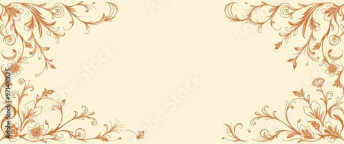 Ornate Floral Border with a Cream Background