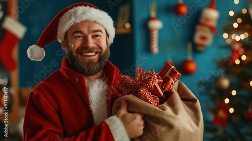 Julemanden with a big smile...