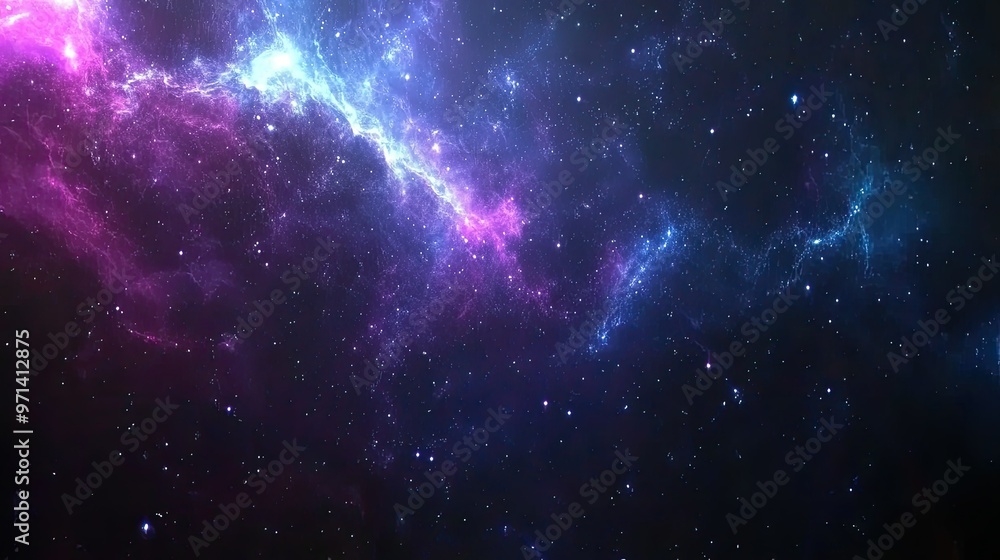 Fototapeta premium A vibrant cosmic scene depicting swirling galaxies and colorful nebulae in space.