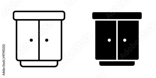 A sleek and minimalist cabinet icon, perfect for representing storage solutions, organization, and home decor