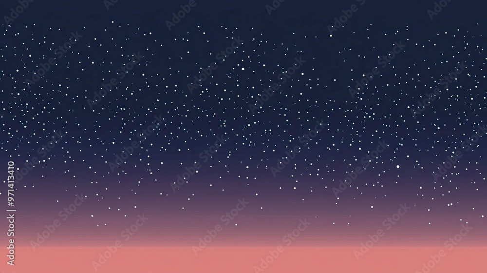 Fototapeta premium A serene night sky filled with stars, transitioning to a soft gradient at the horizon.