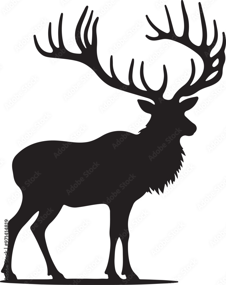 Obraz premium elk silhouette design vector art illustration