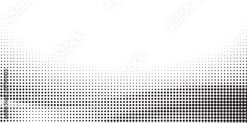Halftone gradient. Dotted gradient, smooth dots spraying and halftones dot background seamless horizontal geometric pattern vector template set