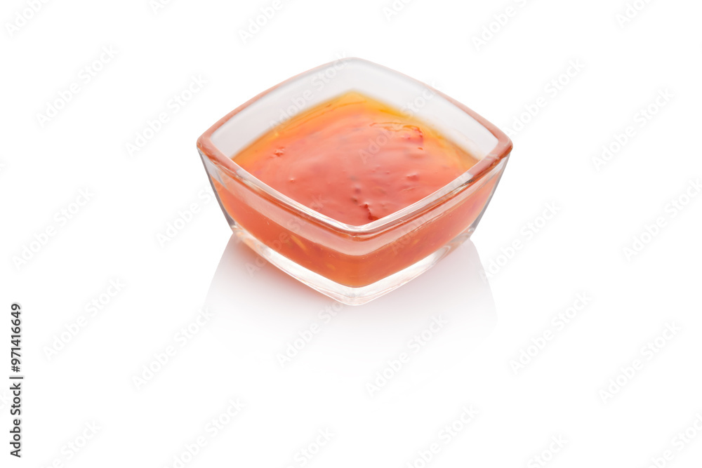 Delicious homemade salsa in a square glass bowl on a clean, white background capturing vibrant colors and freshness Delicious homemade salsa in a square glass bowl on a clean, white background capturing vibrant colors and freshness