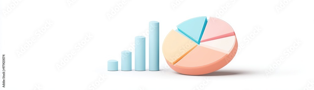 Obraz premium Business plan presentation with a pie chart and revenue projections, company growth plan