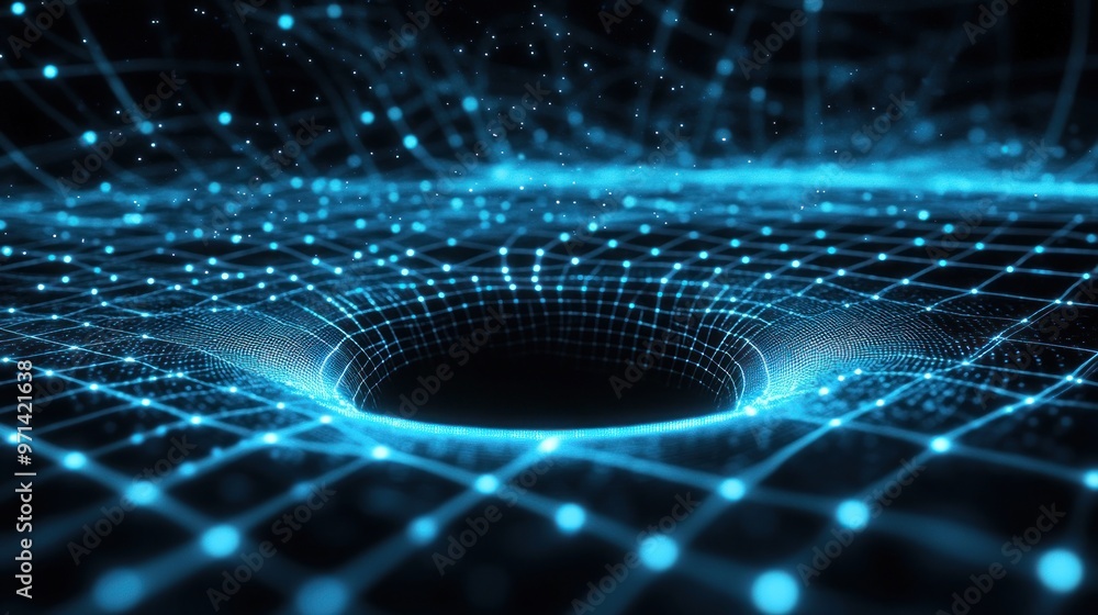 Abstract Digital Art - A Blue Warp in Space Abstract Digital Art - A Blue Warp in Space