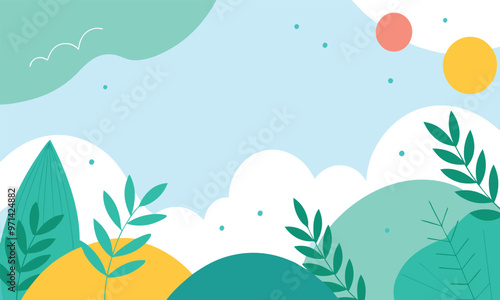 Abstract hand drawn tropical background