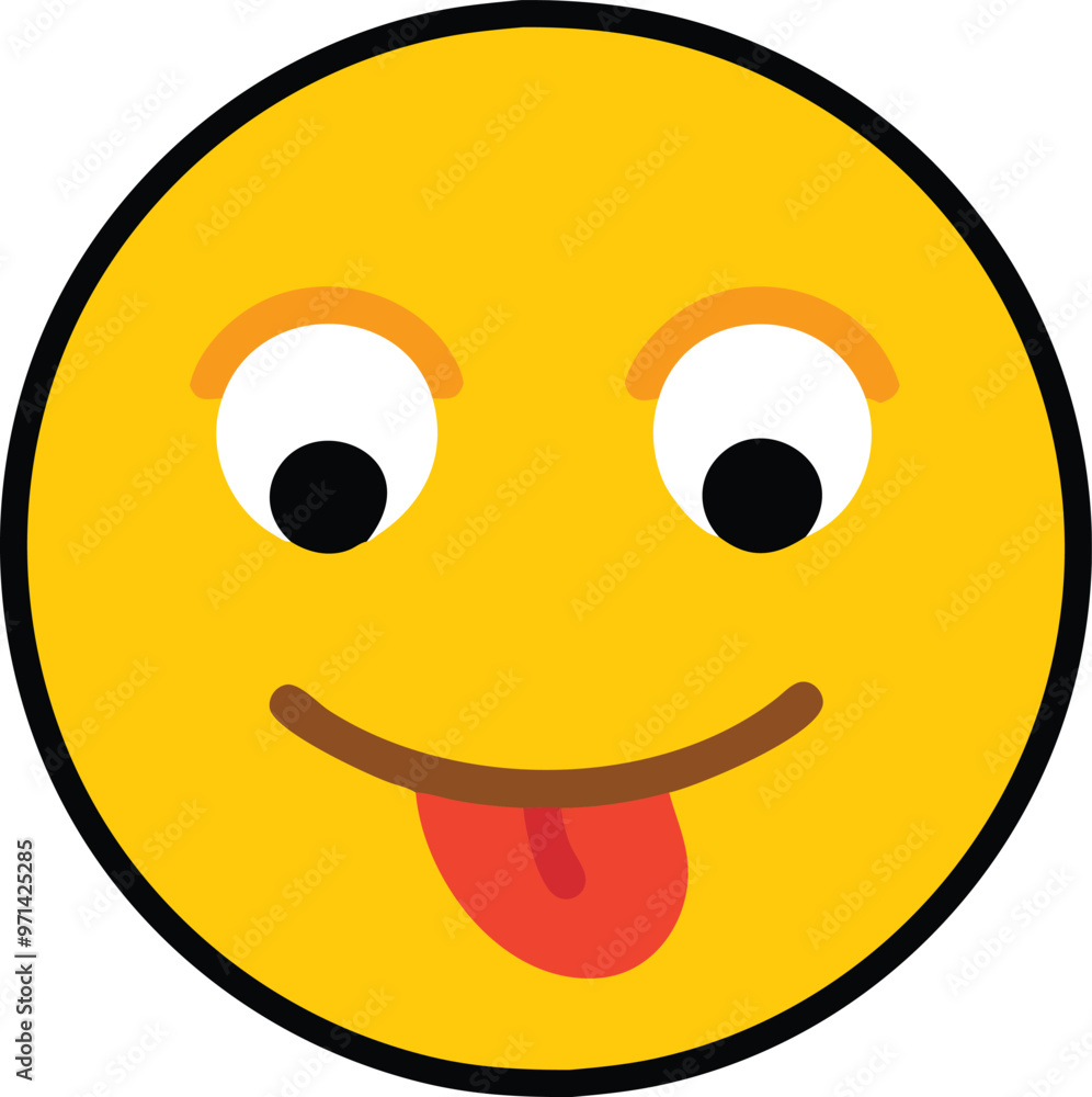 Delicious Face Emoji Vector Icon Illustration on white Background. Delicious Face Emoji Vector Icon Illustration on white Background.