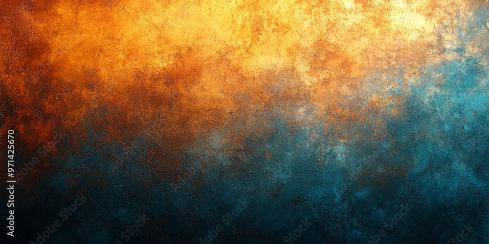 Obraz premium Abstract textured background in warm orange and cool blue tones.