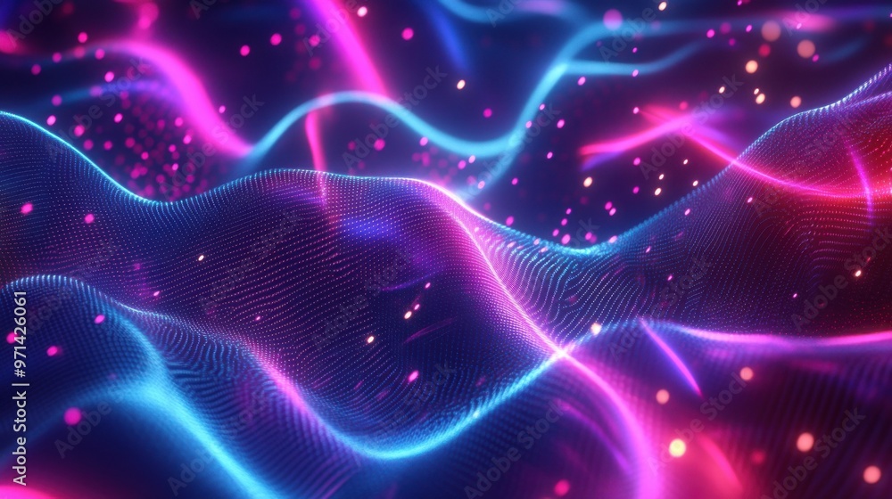 Obraz premium Colorful Neon Waves