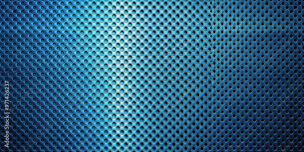 Abstract metallic blue textured surface with perforated pattern creating a modern and industrial look Abstract metallic blue textured surface with perforated pattern creating a modern and industrial look