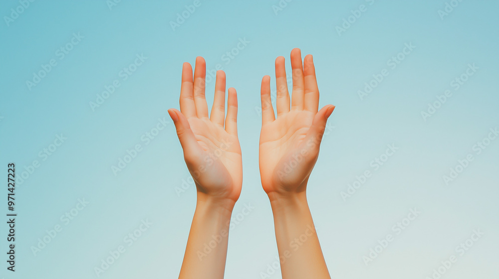 Human Rights Day, December 10th - Raised hands against a bright blue sky symbolizing freedom and hope for equality Human Rights Day, December 10th - Raised hands against a bright blue sky symbolizing freedom and hope for equality