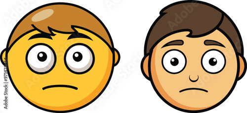 Expressionless Face Emoji Vector Icon Illustration on white Background.