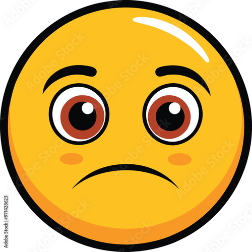 Expressionless Face Emoji Vector Icon Illustration on white Background.