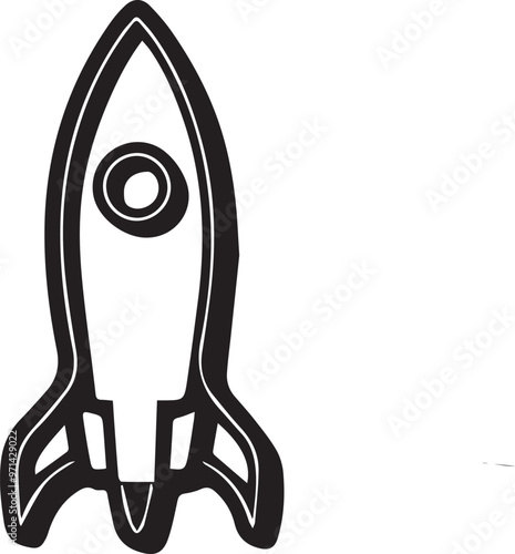 Rocket Flying To The Moon Cartoon Vector Icon Illustration 