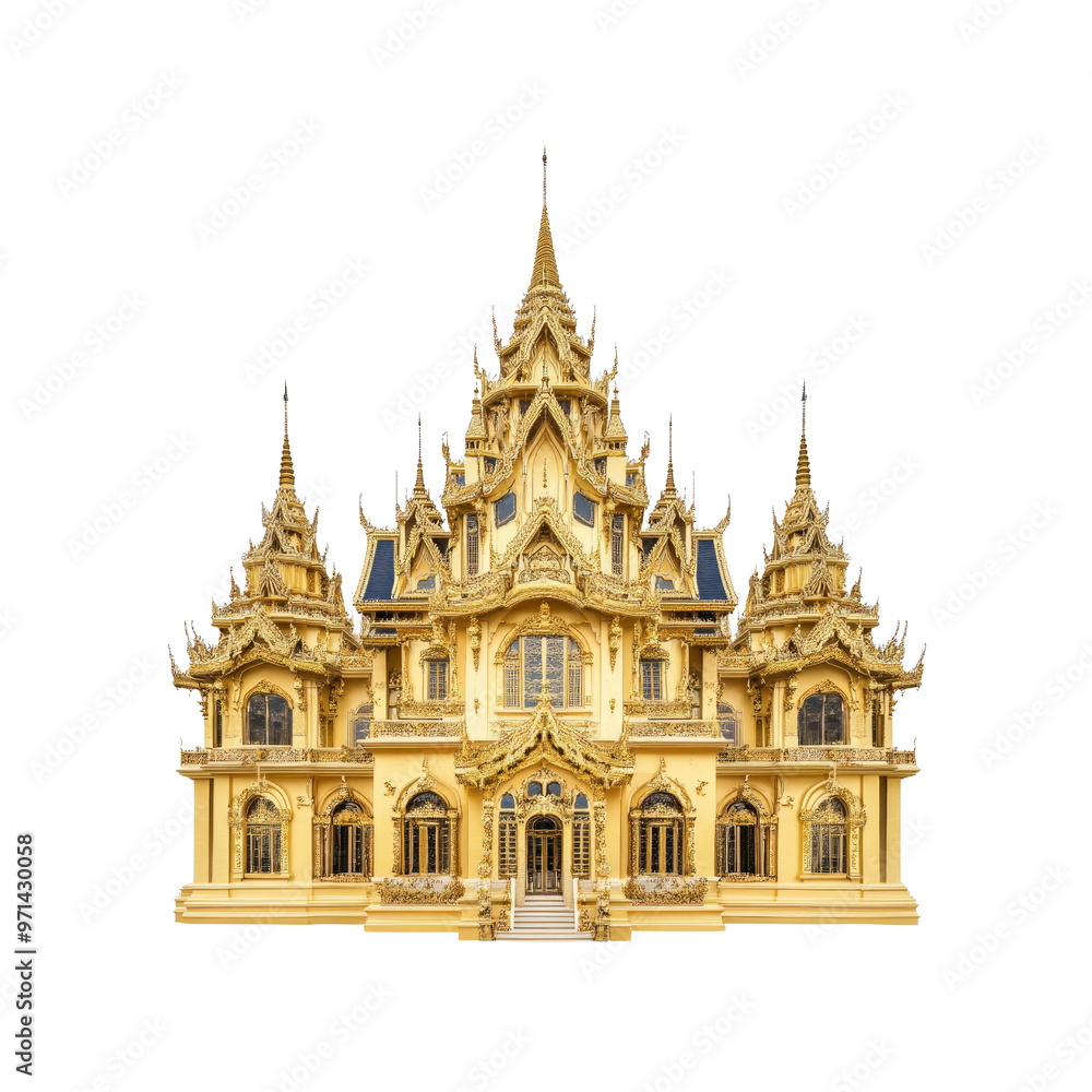 Golden Temple in Thailand - Wat Rong Khun, White Temple Golden Temple in Thailand - Wat Rong Khun, White Temple