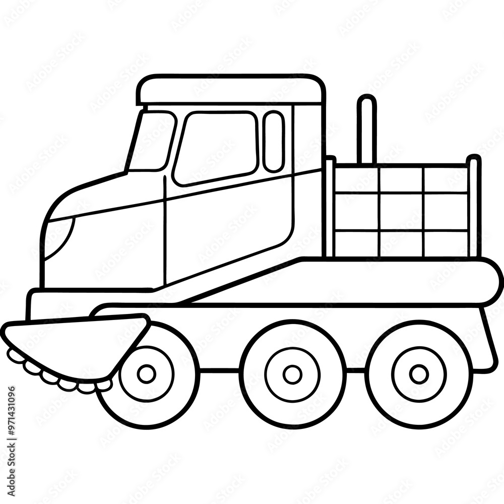 snow plow machine outline coloring book page line art drawing snow plow machine outline coloring book page line art drawing