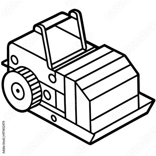 soil compactor machine outline coloring book page line art drawing