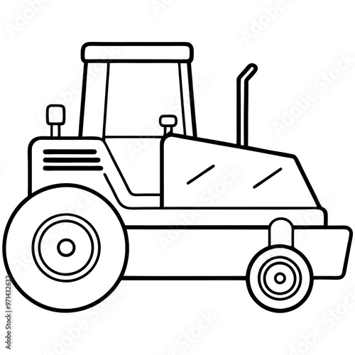 soil compactor machine outline coloring book page line art drawing