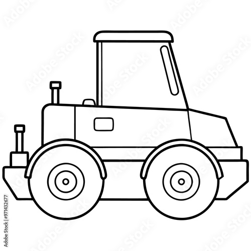 soil compactor machine outline coloring book page line art drawing