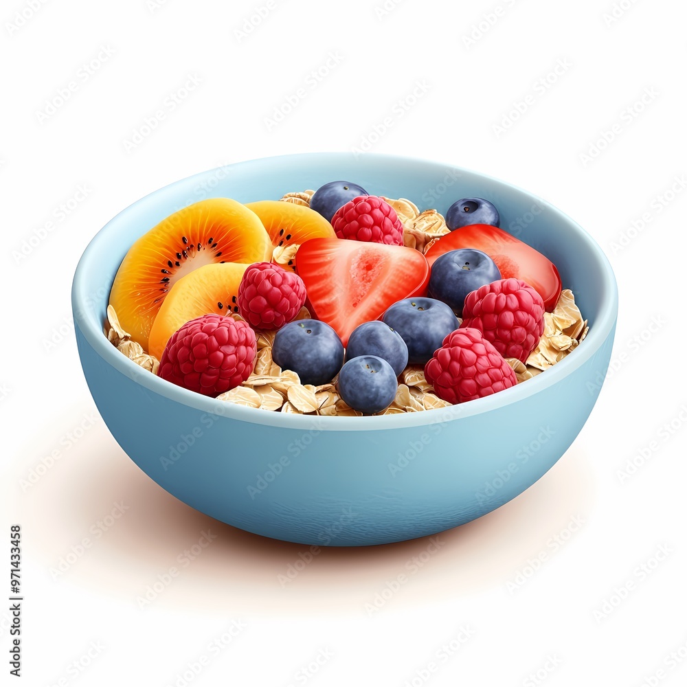 Bowl of Oatmeal with Fresh Berries and Fruit Bowl of Oatmeal with Fresh Berries and Fruit
