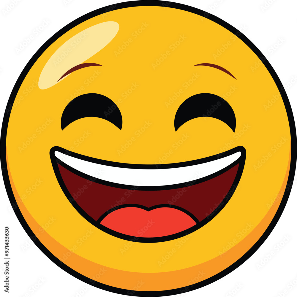 Smile Face Emoji Vector Icon Illustration on white Background. Smile Face Emoji Vector Icon Illustration on white Background.