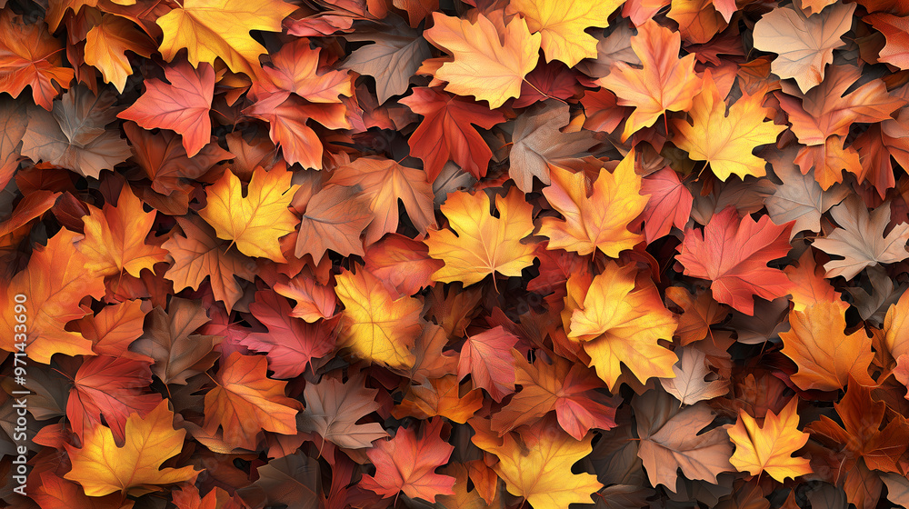 Top view of pile of colorful autumn leaves Top view of pile of colorful autumn leaves
