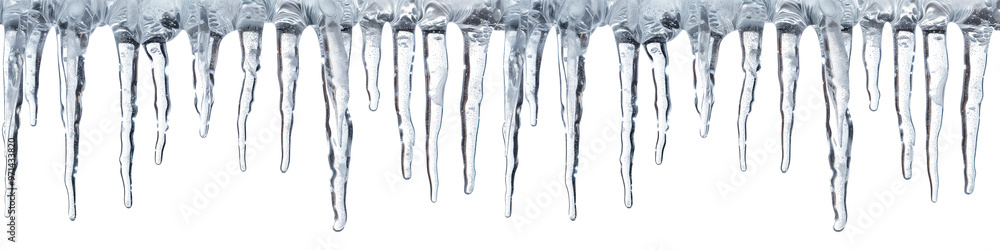 A garland of icicles hanging from the edge of a surface, isolated on a transparent background. Symbolizes winter cold, ice, and frozen water. Perfect for winter projects, seasonal decorations. A garland of icicles hanging from the edge of a surface, isolated on a transparent background. Symbolizes winter cold, ice, and frozen water. Perfect for winter projects, seasonal decorations.