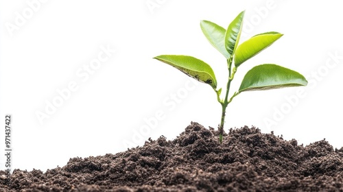 Wallpaper Mural Young Plant Growing in Soil Torontodigital.ca