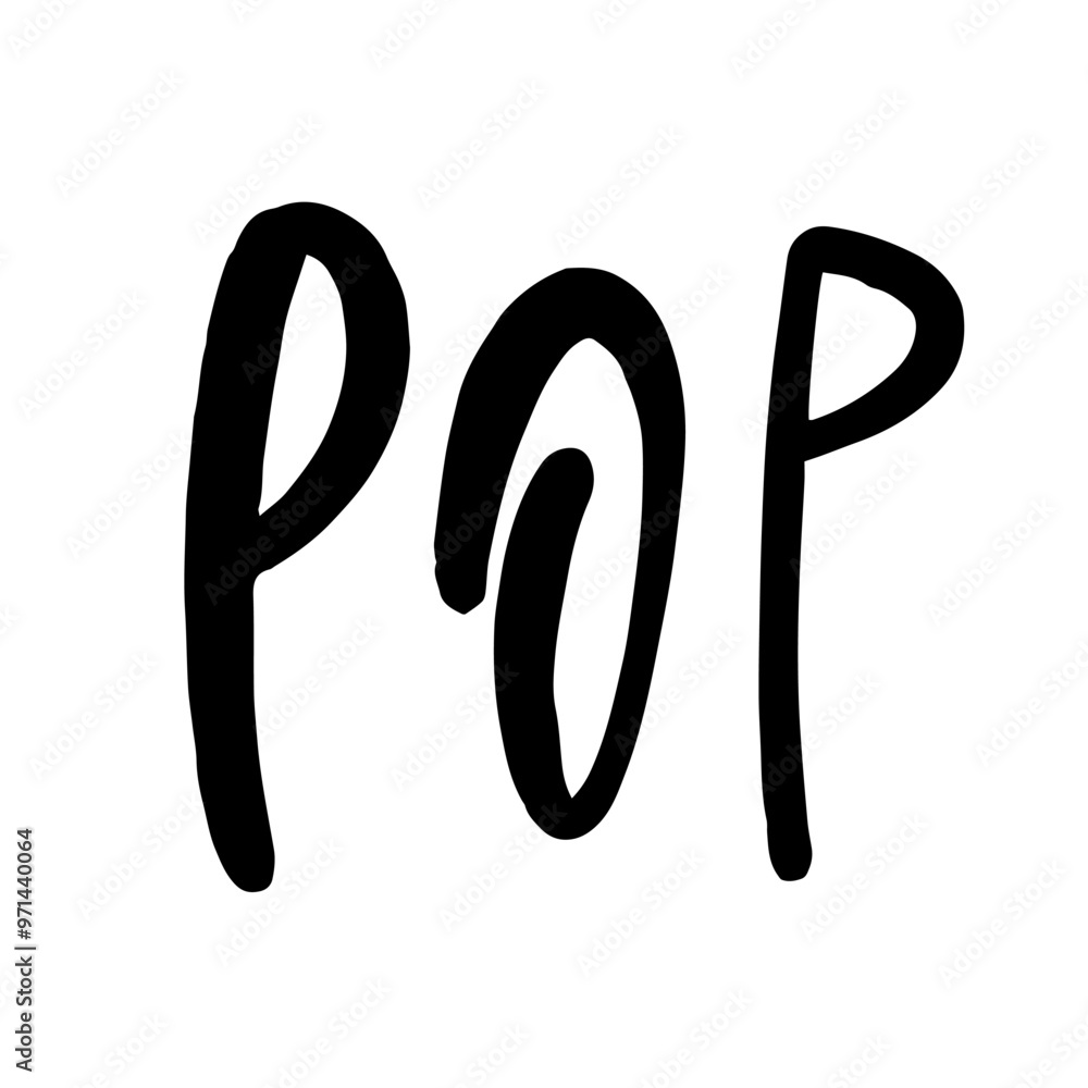 The word pop is clearly written in black on a white background