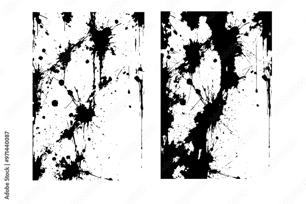 Naklejka premium Grunge Effect Splash Texture Silhouettes