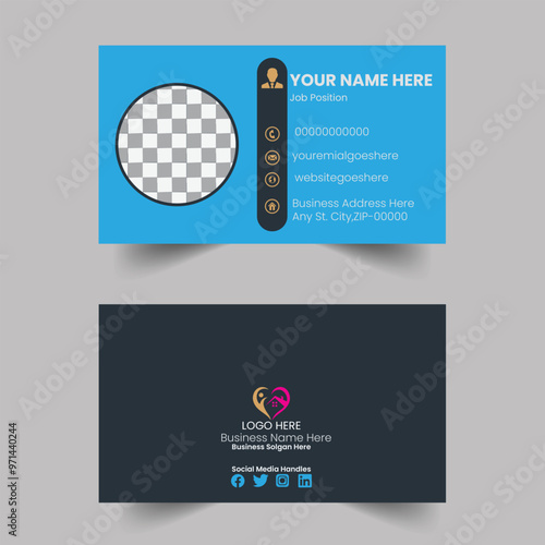 Recent Creative Corporate Blue White Present Design Elegant Modern Luxury Fleshpots Personal visiting card with company logo Clean Futuristic Double-sided Modern Professional Business Card Template