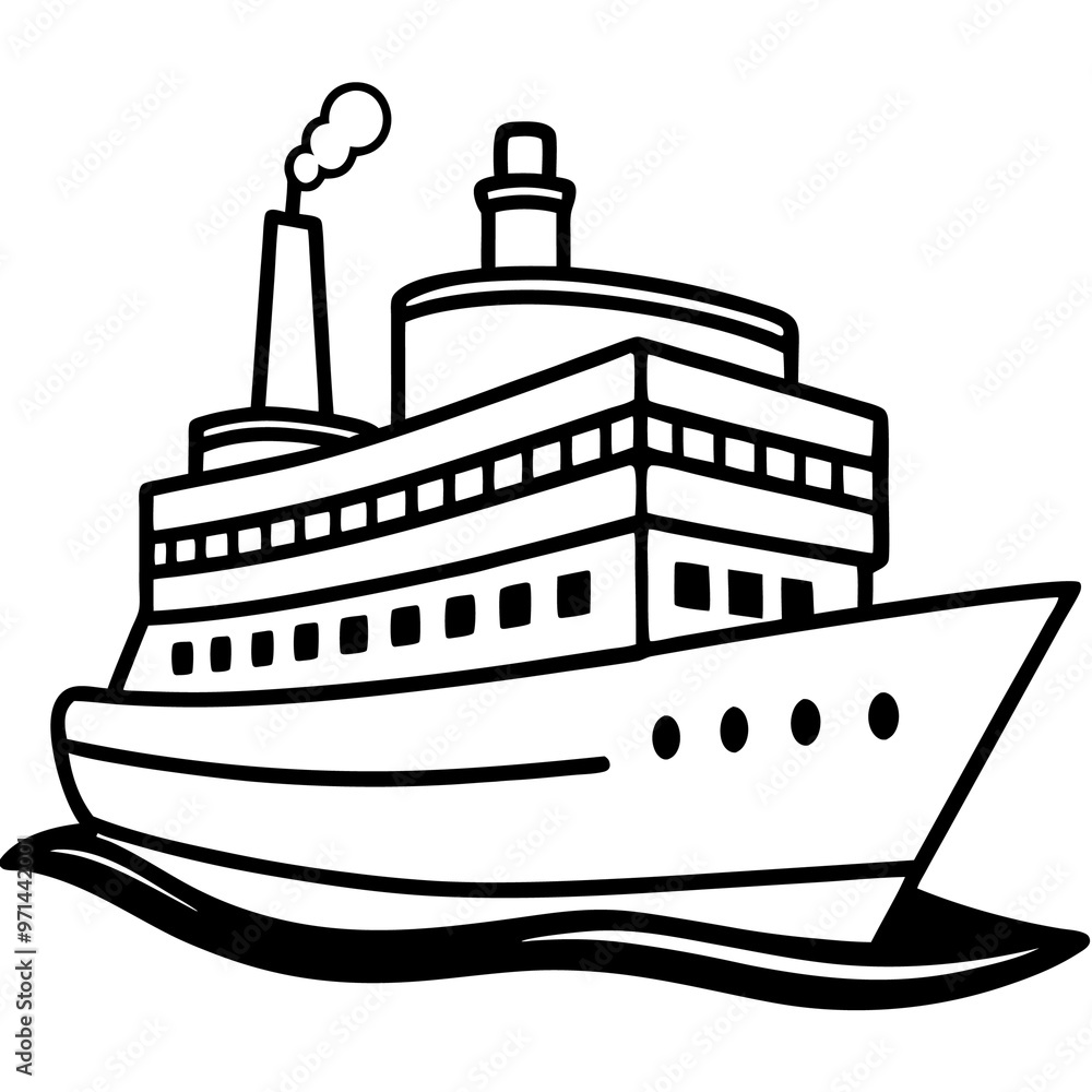 steamship outline coloring book page line art drawing steamship outline coloring book page line art drawing