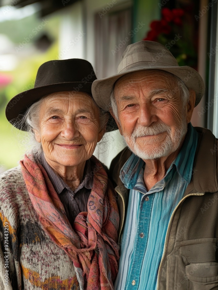 Energetic Elderly Couple Exploring Historic Building with Enthusiasm Energetic Elderly Couple Exploring Historic Building with Enthusiasm