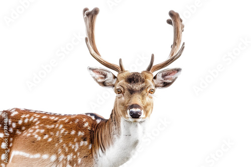 Alert deer with ears perked up isolated on transparent background photo