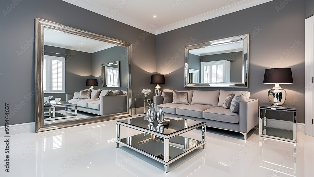Modern interior style design livingroom. Lighting and sunny scandinavian apartmen Modern interior style design livingroom. Lighting and sunny scandinavian apartmen