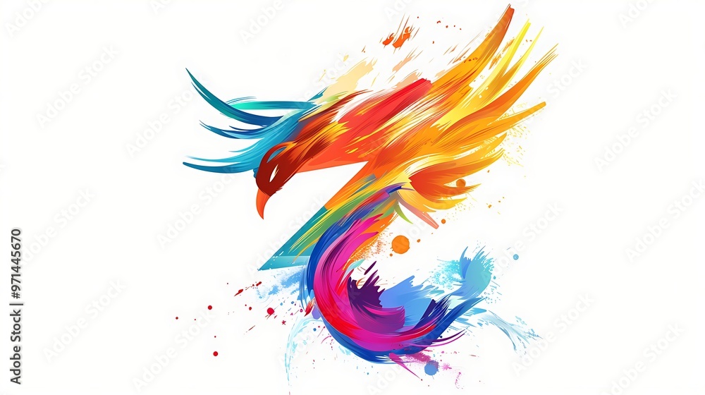 Obraz premium Vibrant and varied paint splash logo in multiple colors