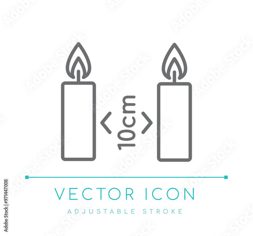 Keep Candles 10 cm Apart Line Icon