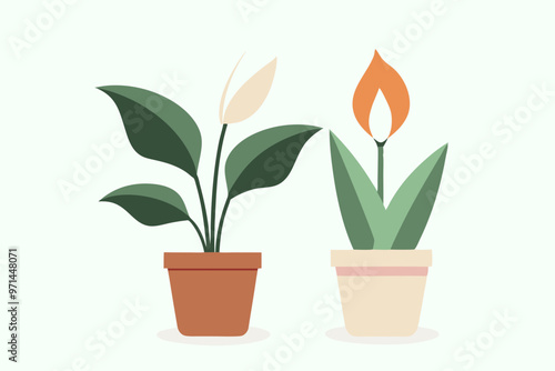 flower in a pot logo icon vector illustration.
