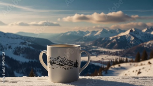  landscape of mountains on backgroun