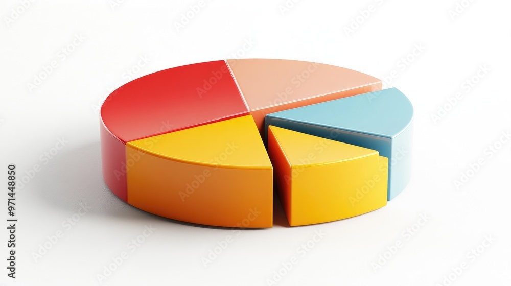 A segmented 3D pie chart with raised portions, set against a minimalist white background, emphasizing key data points and trends in business analysis. A segmented 3D pie chart with raised portions, set against a minimalist white background, emphasizing key data points and trends in business analysis.