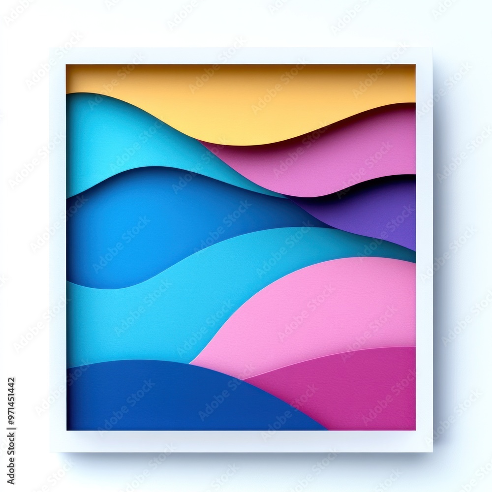 Obraz premium abstract wave shapes inside a rectangular frame