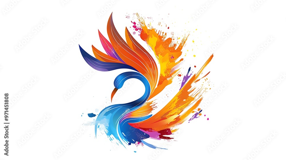 Vibrant and varied paint splash logo in multiple colors on a white background. Vibrant and varied paint splash logo in multiple colors on a white background.