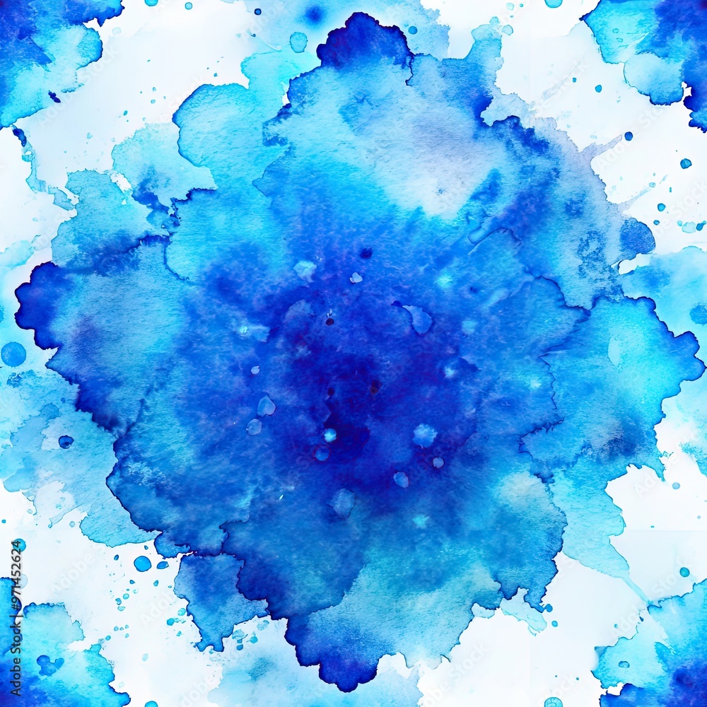 Watercolor Seamless Blue Burst Watercolor Seamless Blue Burst