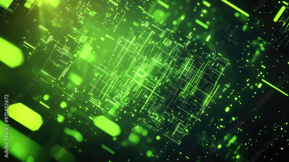 Obraz premium Bold neon green background with a high-energy, futuristic feel, ideal for tech and innovation themes --ar 16:9 --v 6.1 Job ID: da851d15-9f49-417e-903e-db8eaffc5eb4