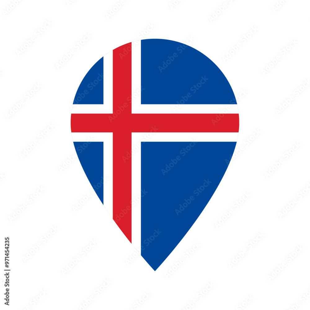 Obraz premium Iceland flag location icon