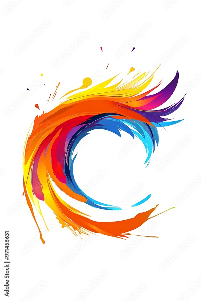 Obraz premium Splash logo in multiple colors on a white background.