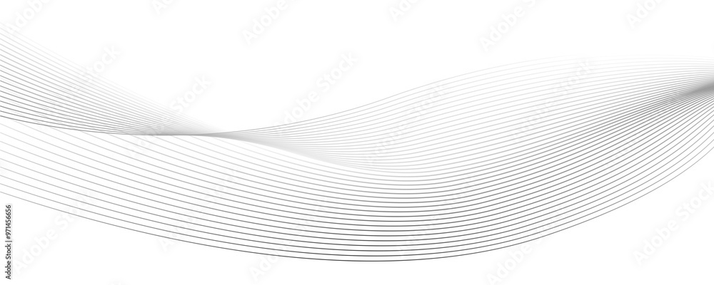 Naklejka premium Abstract background with a glowing wave. Panoramic shiny moving lines design element. Modern purple, blue gradient flowing wave lines. Futuristic technology concepts. Web banner, banner backdrop